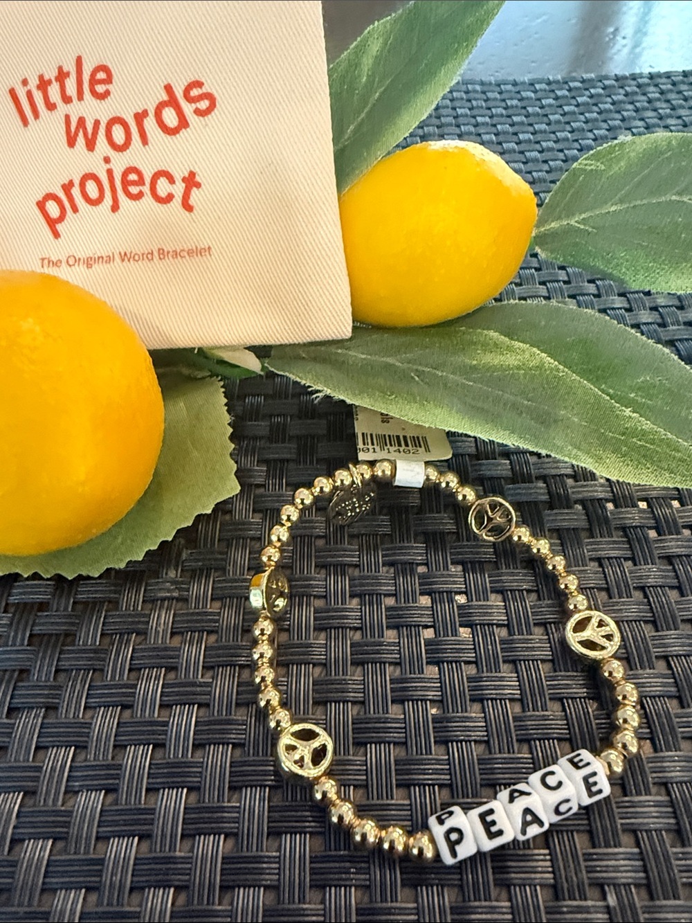 Gold 'Peace' Bead Bracelet